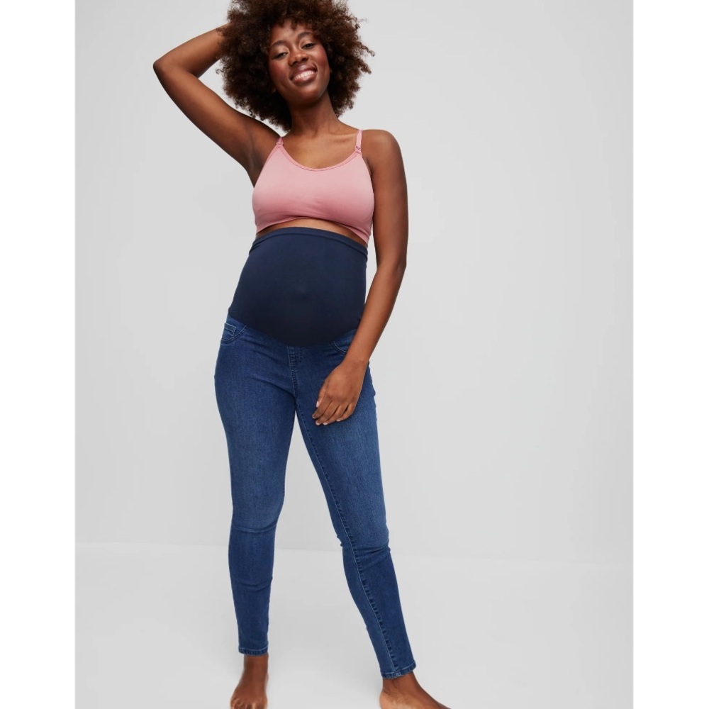 NWT Motherhood Basic Secret Fit Belly Maternity Skinny Jeans Medium Wash, Size M
